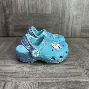 CROCS Frozen Elsa Classic Toddler size 5 Blue Clog